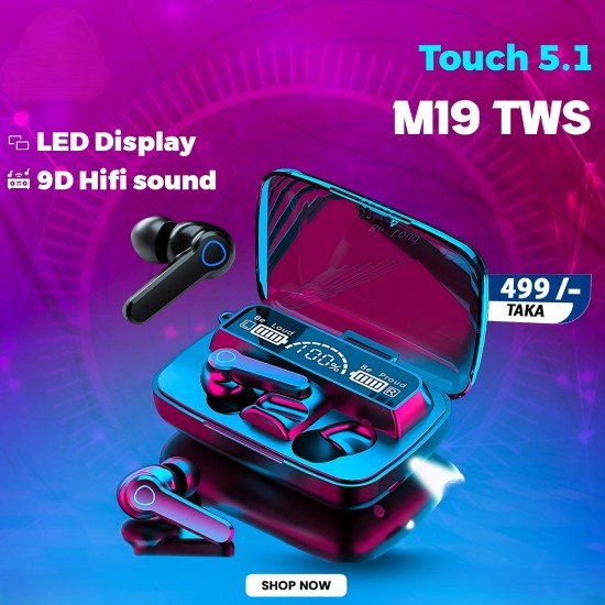 M19 TWS Wireless Bluetooth 5.1 Earbuds